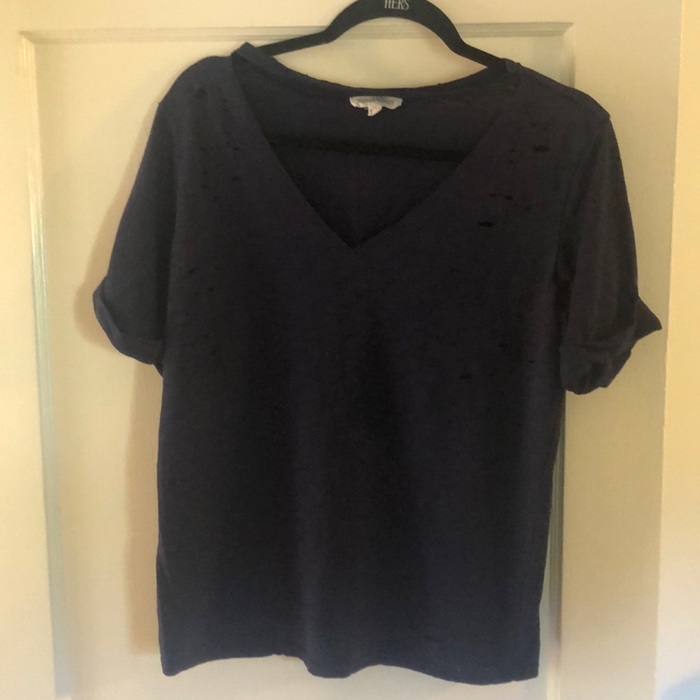 honey punch navy t shirt distressed